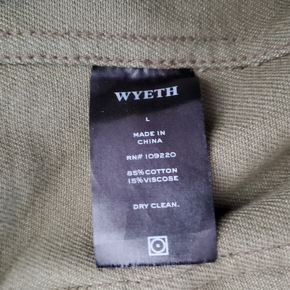 Wyeth Jacey Barn Jacket Chore Coat Army Green Corduroy Trim Full Zip Size Large - Picture 11 of 12